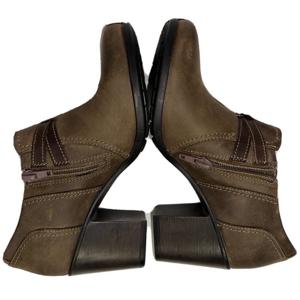 Clarks Diane Lela Womens Size 6.5 Taupe Leather Bootie Dark Ortholite Worn Once - Picture 7 of 12